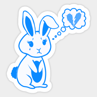 Sad Blue Bunny Rabbit Sticker